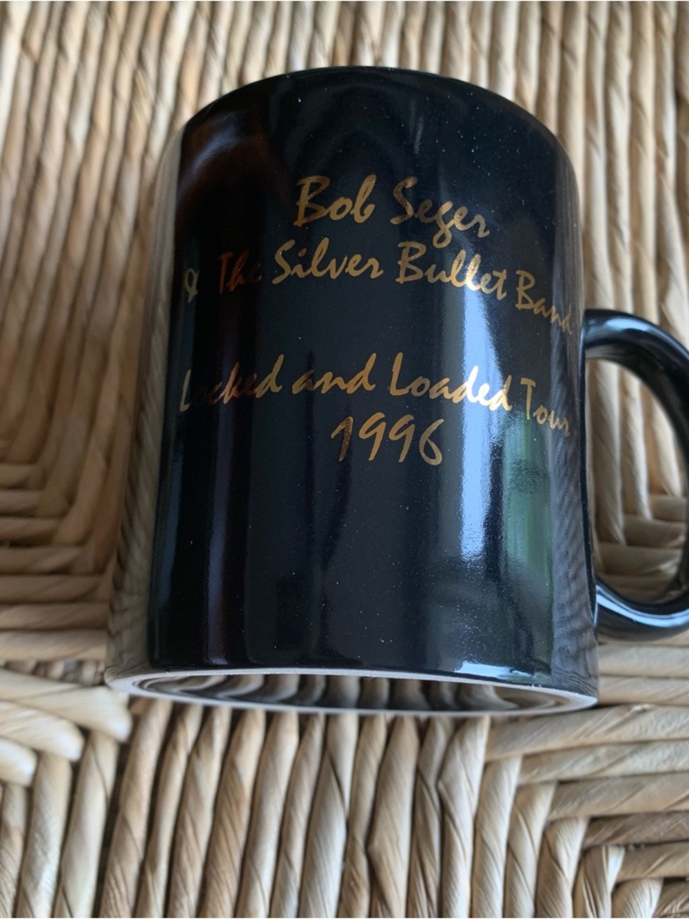 Bob Seger & The Silver Bullet Band 1996 Tour Black Coffee Mug